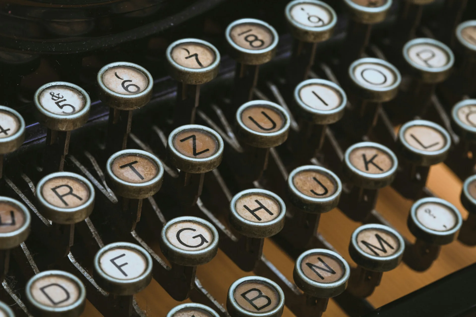 Oude typemachine in detail